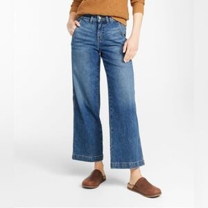L.L Bean 207 Ladies Wide Leg Jeans. Size 14. Cropped Style